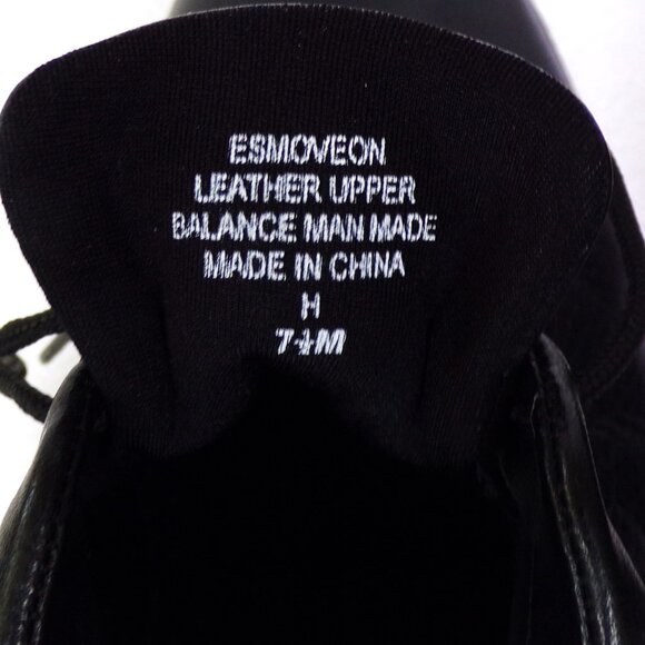 EASY SPIRIT size 7.5M ESMOVEON black flat-heel oxfords leather uppers - Picture 13 of 14